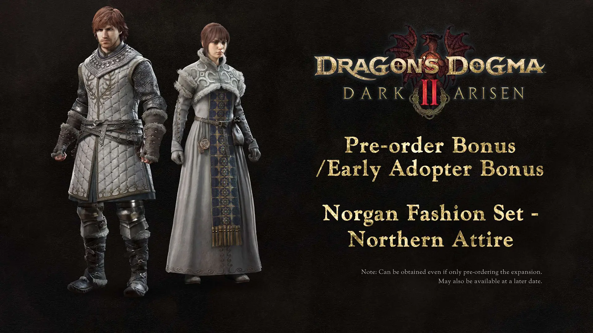 Male and female versions of the Norgan Fashion Set Northern Attire pre-order outfit
